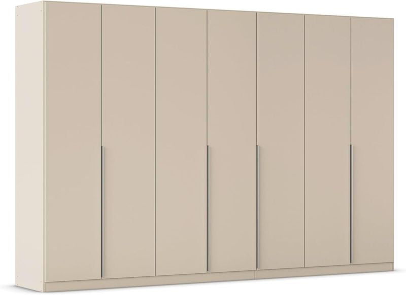 Grosser beiger Kleiderschrank mit grosszugigem Stauraum, geraumiges Garderobenmobel 315 cm Breite