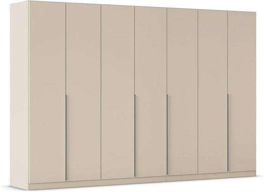Grosser beiger Kleiderschrank mit grosszugigem Stauraum, geraumiges Garderobenmobel 315 cm Breite
