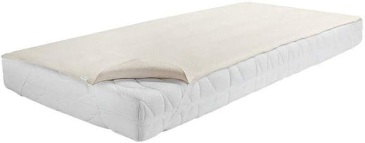 Creme-beige Molton Matratzenunterlage aus Baumwollzwirn, atmungsaktive Auflage im Mass 90 x 190 cm