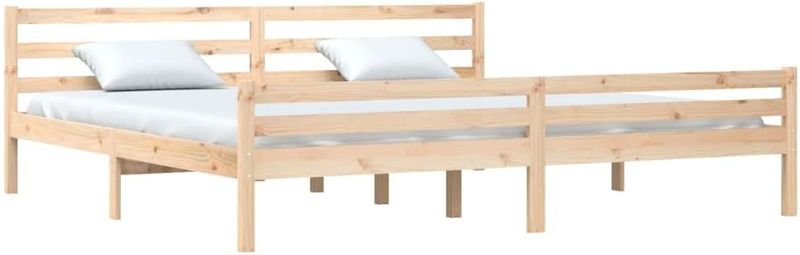 Geraumiges Kiefernmassivholzdoppelbett, klassisches Schlafzimmerbett mit festem Lattenrost 200 x 200 cm